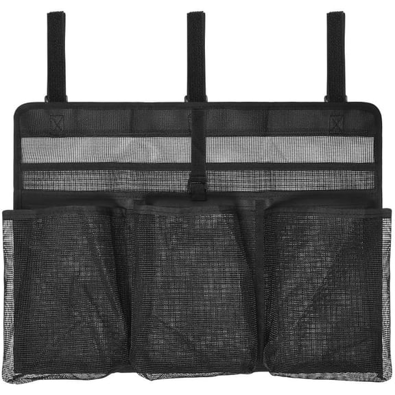 Portable Camping Dish Drainer Rack Foldable Mesh Dryer Bag with Cutlery Pockets 55x40cm Black