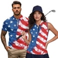 thumbnail image 2 of Garronmavis Patriotic Star Matching Golf Shirts for Couple Quarter Zip His and Hers Golf Shirts Matching Moisture Wicking Mens Hawaiian Shirt Lapel Design Golf Accessories for Men, 2 of 6