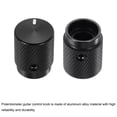 thumbnail image 4 of Uxcell 2 Pcs Perillas de Potenciómetro de Aluminio, 1/4"(6mm) IDx1/2"(12.5mm) ODx5/8"(16mm) Altura Perillas de Control de Volumen Universal para Guitarra, Bajo, Indicador Ovalado, Negro Mate, 4 of 7