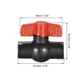 thumbnail image 2 of Ball Valve, 20mm Inner Diameter Socket Type, for Control Water Flow, PE Black Red 5Pcs, 2 of 5