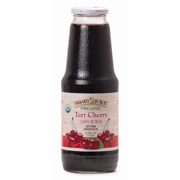 Smart Juice Organic Tart Cherry Juice  - 100% Juice, Not From Concentrate - 33.8 fl oz (1L) - (case of 6)