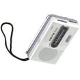 thumbnail image 2 of Radio AM FM, altavoz largo de 5W, Radio Transistor de bolsillo portátil duradera con conector para auriculares para el hogar y al aire libre, gris plateado, 2 of 9