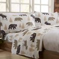 thumbnail image 1 of 4-Piece Lodge Printed Ultra-Soft Microfiber Sheet Set. Beautiful Patterns Drawn from Nature, Comfortable, All-Season Bed Sheets. (Full, Bear), 1 of 4