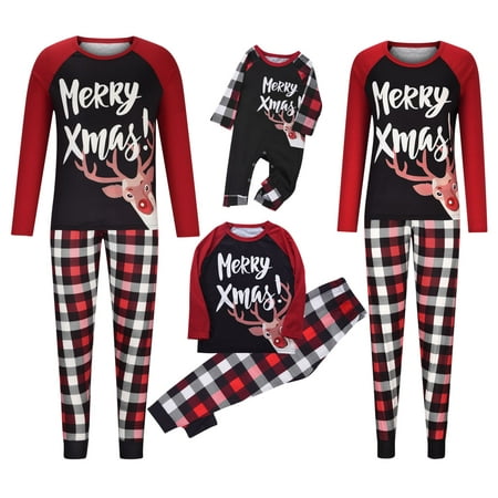 

Hfyihgf Merry Xmas Cute Reindeer Print Family Matching Long Sleeve Pajamas Sets Holiday Sleepwear Xmas PJS Set for Couples and Kids Comfy Soft Nightwear Clearance(Kids 10T)