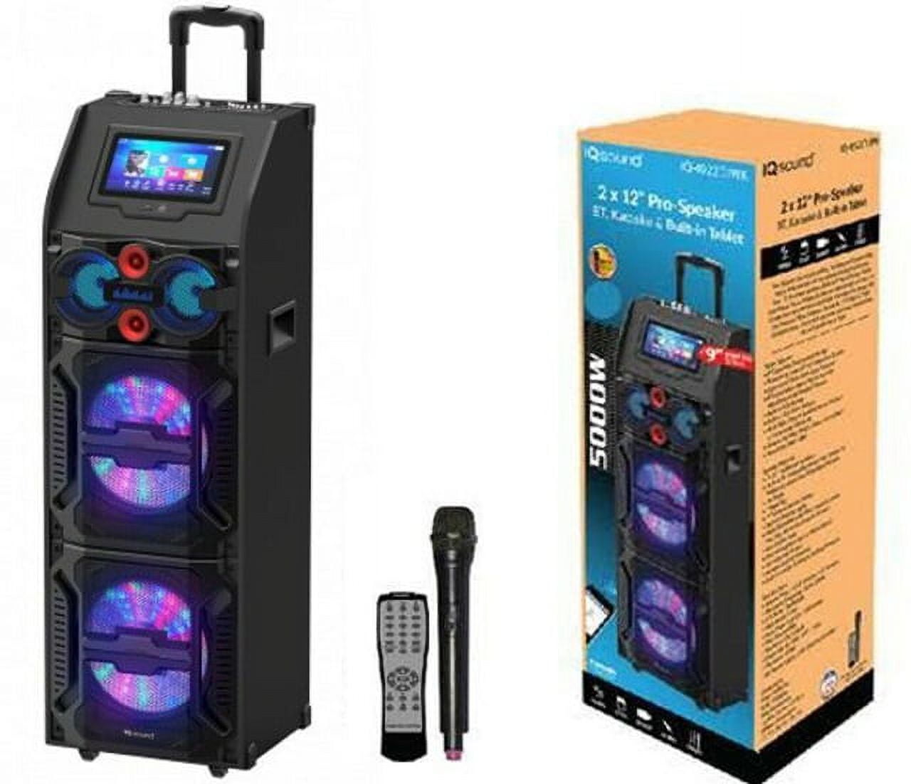 Supersonic Bluetooth Corded Electric Pro-Karaoke Speaker with Microphone and Remote Control, Black