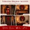 thumbnail image 7 of Christmas Wreath with Red Bows - Artificial Cedar Winter Wreath Decor, Farmhouse Holiday Wreath for Indoor Outdoor Christmas Decorations - 18'', 7 of 7