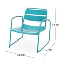 thumbnail image 5 of Teal Iron Outdoor Lounge Chair | Great for Backyard and Patio Leisure | Durable Iron Structure | Fixes Lack of Relaxing Outdoor Seating, 5 of 7