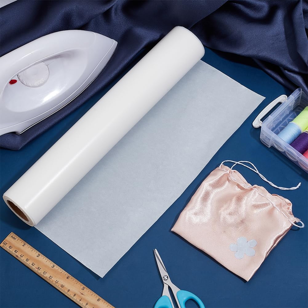 PH Double Sided Iron On Adhesive Film 13.7 inchx10 Yards Double-Sided Patch Heat Melt Fabric Press-on Adhesive Sheets Permanent Fusible Adhesive for DIY Craft Sewing Supplies for DIY