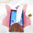 thumbnail image 4 of Funda para caja de pañuelos Dinheiro, funda rectangular de piel sintética con patrón tejido y pintura, accesorios de baño, soporte para caja de pañuelos, 4 of 7