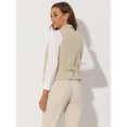 thumbnail image 4 of Chaleco elegante para mujer con doble botonadura y solapa sin mangas albaricoque S, 4 of 6