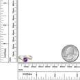 thumbnail image 3 of Gem Stone King 925 Silver and 10K Yellow Gold Ring Round Purple Amethyst and Moissanite (1.05 Cttw, Size 5), 3 of 3