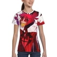 thumbnail image 4 of Hazbin Hotel Alastor Teen T-Shirt Crewneck Short Sleeve Double-Sided Print Summer Tee Shirts Top For Youth Boys Girls Children Medium, 4 of 7