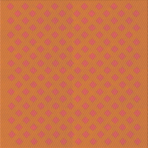 Ahgly Company Indoor Square Patterned Neon Orange Area Rugs, 5' Square