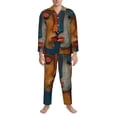 thumbnail image 3 of Fotbe Abstract Colorful Duality Pijama de Hombre con Estampado de Manga Larga, Conjunto de 2 Piezas, Ropa de Dormir Suave y Cómoda con Bolsillos-Small, 3 of 7