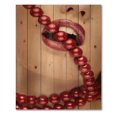 thumbnail image 3 of Designart 'Girl Mouth With Red Lipstick Biting Red Pearls' Modern Print on Natural Pine Wood, 3 of 5