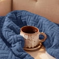 thumbnail image 5 of ZXNYH 90x90 Soft Cozy Acrylic Cable Knit Throw Blanket for Couch Sofa Bed, Rust, 5 of 8