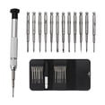 thumbnail image 1 of FRCOLOR mini screwdriver set 1 Set/13pcs Precision Screwdriver Set Electronics Product Repair Tool Kit with Leather Bag for Repairing Use,3.46"X0.39"X0.39", 1 of 4