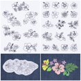thumbnail image 1 of 2 Sheets Hibiscus Flower Water Soluble Embroidery Patterns Stabilizers Tropical Hand Sewing Stick and Stitch Transfers Fabric Wash Away Pre-Printed Self Adhesive for Bags Cloth Sewing Lovers, 1 of 9