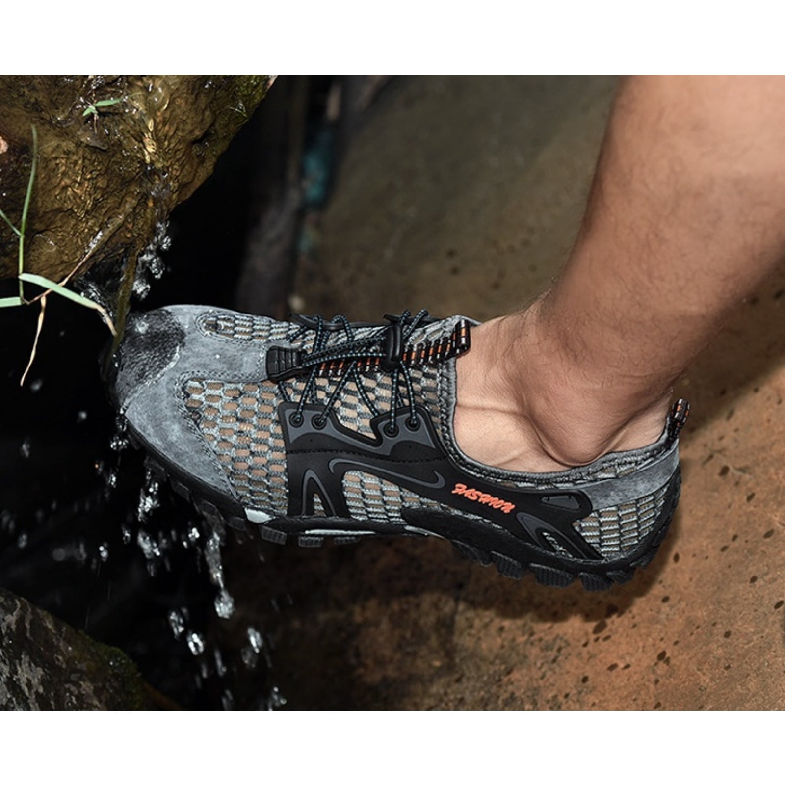 Mens Water Shoes Quick Dry Breathable Mesh Hiking Aqua Shoes Non Slip Outdoor Beach River Trekking Shoes