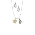 thumbnail image 2 of Delight Jewelry Goldtone Crystal Ship Wheel - Direction Silver tone Zig Zag Christmas Tree Charm Necklace and Stud Earrings, 2 of 4