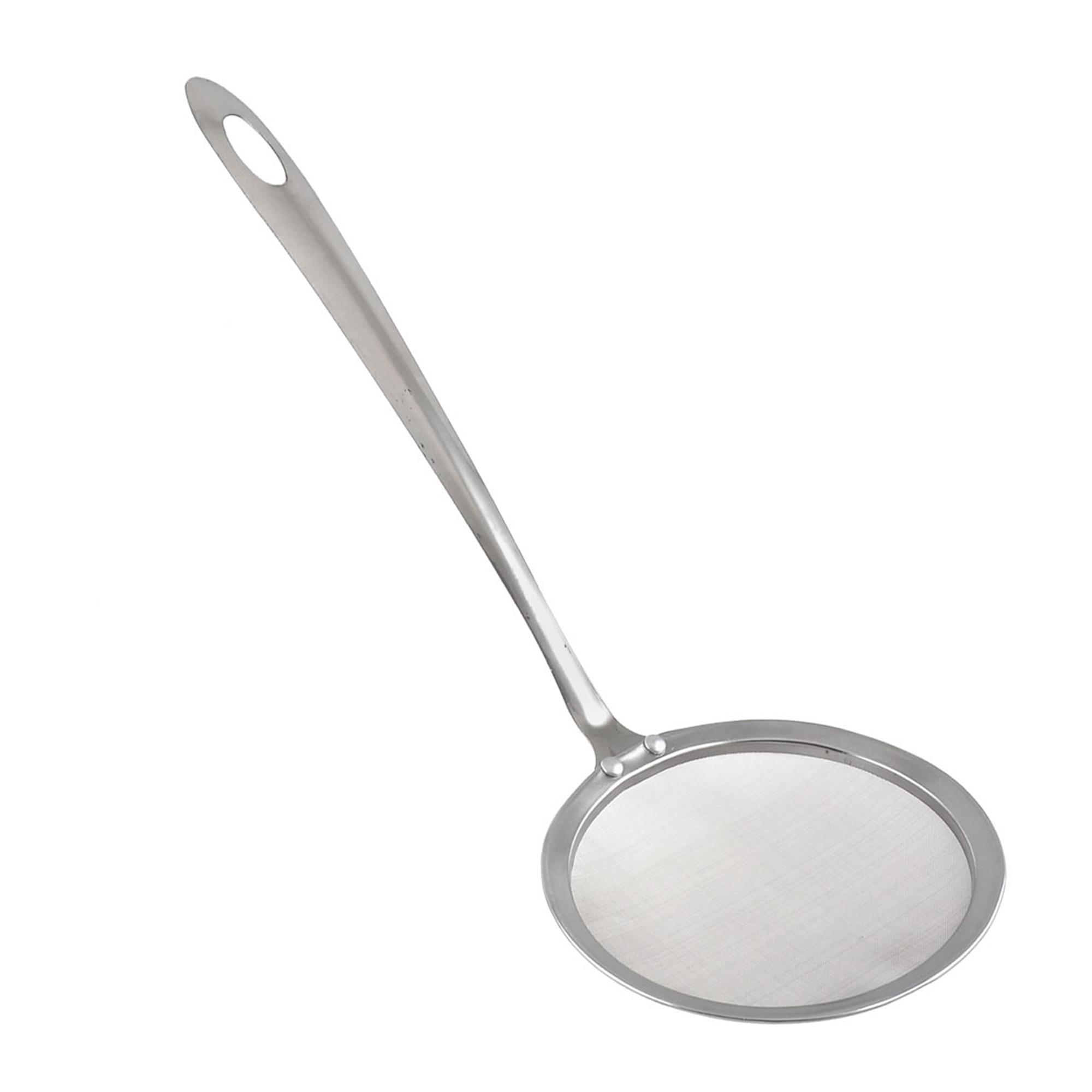 Home Stainless Steel Handle Oil Grease Mesh Ladle Strainer 3.4" x 3