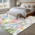 thumbnail image 4 of 5'x7' Area Rugs for Living Room Bedroom, Easter Eggs Washable Rug Carpet Runner Indoor Outdoor, Spring Daisy Eucalyptus Leaves Gray Wooden Non Slip Floor Mats Area Rug for Kitchen, Nursery, 4 of 8