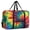 Red and Green Tie Dye Pattern, variant on Blue and White Tie Dye Pattern Foldable Travel Duffel Bag, Under Seat Travel Tote with Front Pocket & Trolley Strap, Foldable Design Gifts for Air Travel Weekend Gym