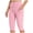 Pink, variant on Qiopertar Women's High Waisted Knee Length Leggings Yoga Workout Exercise Capris with Pockets Casual Comfy Stretchy Summer Activewear, Army Green S