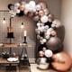 thumbnail image 5 of Kit de guirnalda de globos blancos y plateados negros, globos de fiesta Bobo de oro rosa negro con doble relleno para decoraciones de despedida de soltera, bodas y cumpleaños, 5 of 5