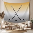 thumbnail image 2 of Yellow Gray Ombre Tapestry for Bedroom Wall Hanging Tapestry, Black Hockey Sticks Minimalist Style Ceiling Backdrop Tapestries Poster Blanket Wall Decor for Teens Room Living Room Dorm 59" x 79", 2 of 8