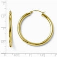 thumbnail image 2 of 10K Yellow Gold Earring Hoop Women'S 35 mm Polished Hinged Earrings, 2 of 2