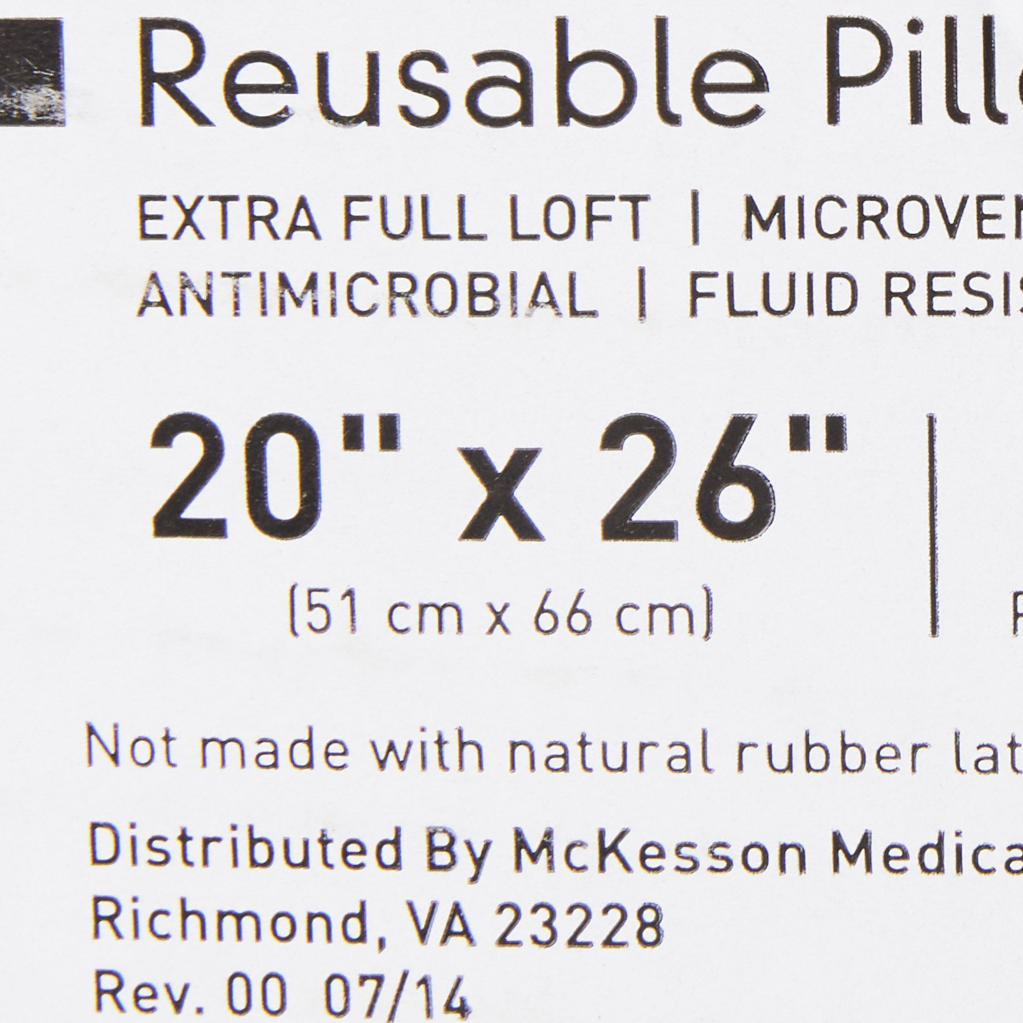 McKesson Reusable Pillow, Vinyl Fluid-Resistant - Polyester Fill, 20 in x 26 in, 12 Ct