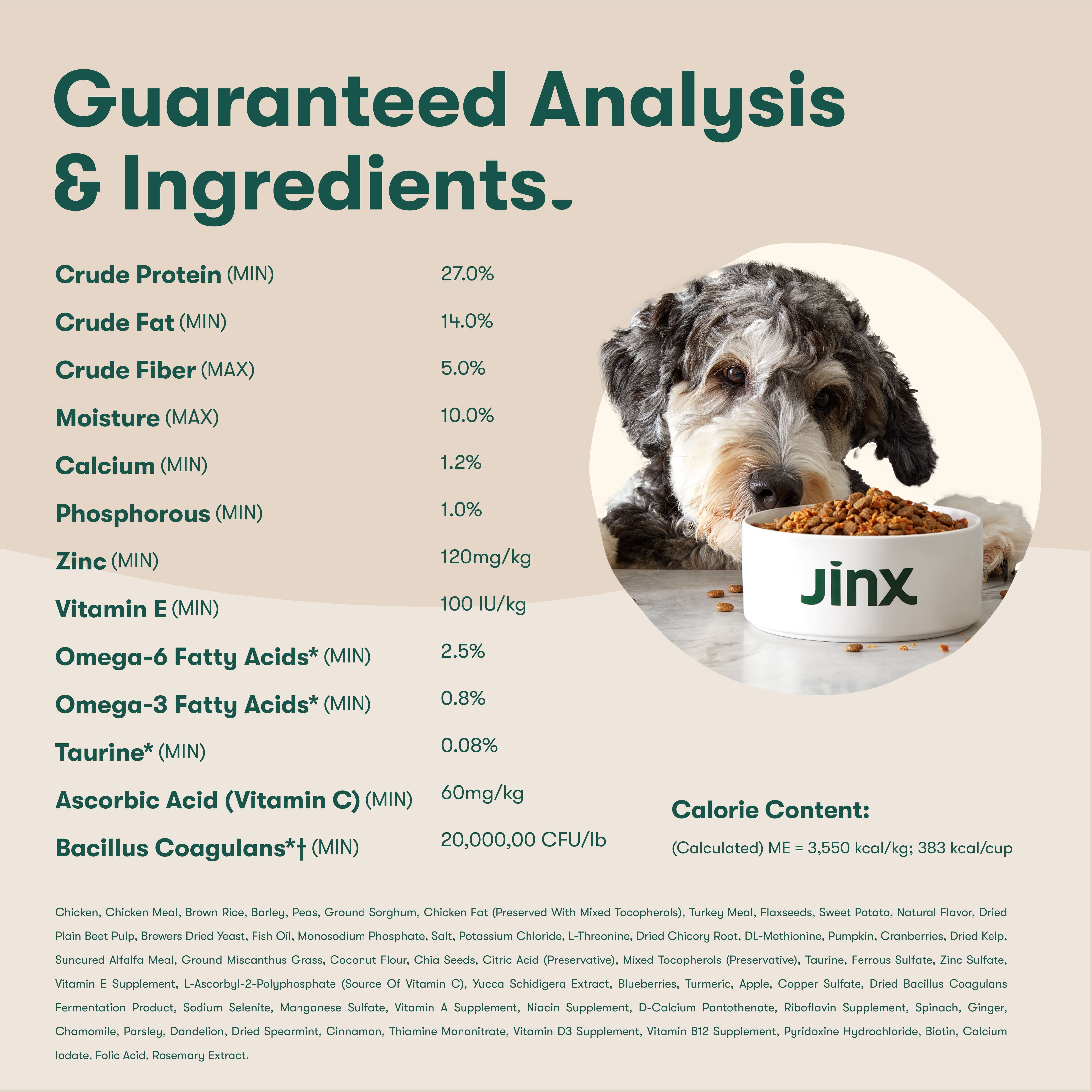Jinx Cage-Free Chicken, Brown Rice & Sweet Potato Dry Dog Food, 23.5 lb Bag