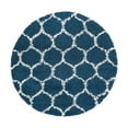 thumbnail image 3 of Unique Loom Trellis Shag Collection Area Rug - Ruby (3' 3" Round Navy Blue/Ivory), 3 of 11