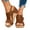 1Brown, variant on Summer Dressy Wedge Sandals for Women Casual Cork Platform Slingback Open Toe Sandals
