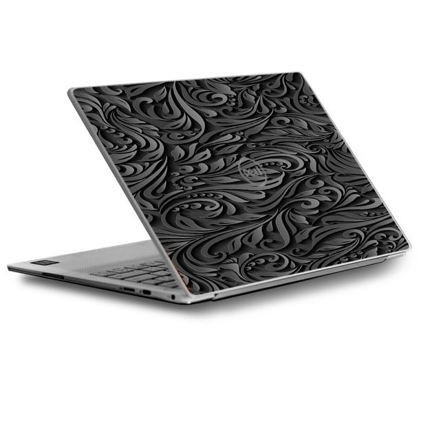 Skins Decals for Dell XPS 13 Laptop Vinyl Wrap / Black Flowers Floral