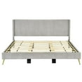 thumbnail image 3 of Better Home Products Vita Solid Wood & Velvet Platform King Size Bed in Gray, 3 of 7