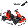 thumbnail image 4 of Montable Eléctrico Go Kart para Niños Largo Ajustable Control Remoto Batería Recargable 12V Luces Sonido Bluetooth Soporta 80 kg - Rojo, 4 of 7