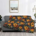 thumbnail image 2 of Naloa Sunflowers Flannel Blankets - Thick and Warm Blanket for Winter, Soft Fuzzy Plush King Blanket for All Seasons80"x60", 2 of 6