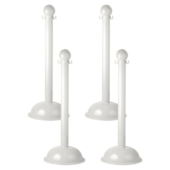 3 Inch White Heavy Duty Stanchion (4 Pk)