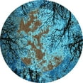 thumbnail image 1 of Ahgly Company Machine Washable Indoor Round Oriental Light Blue Industrial Area Rugs, 3' Round, 1 of 4