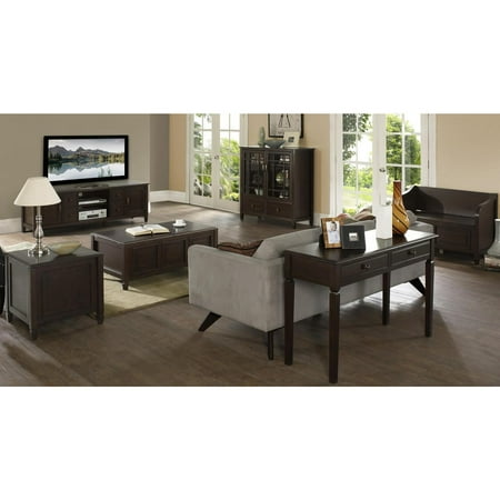 Simpli Home - Connaught End Side Table with Tray - Dark Chestnut Brown