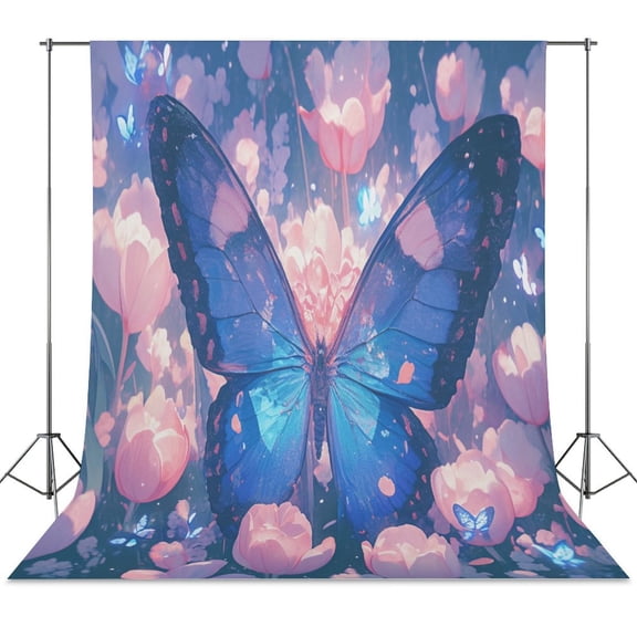 Vibe Blooming Tulips Backdrop Background for Photography Photo Booth Backdrop for Photoshoot Background Screen Video Recording Parties Curtain