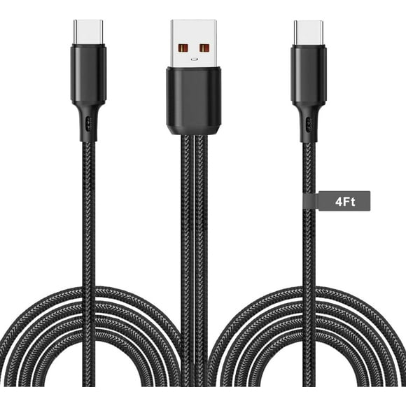 shiyou-Dual USB C Cable, 4ft USB A to USB Type C Splitter Charging Cable, 2 in 1 Multi Charging Cable USB C Wire, Braided Nylon USB-C Charger Cable Compatible with Samsung Galaxy Pixel Tablet