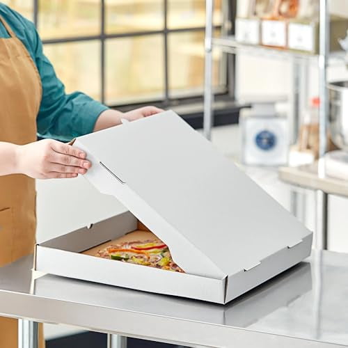 Pizza Boxes 10" x 10" Corrugated Plain White Pizza Boxes (Case of 50)