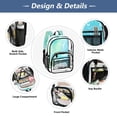 thumbnail image 5 of Iauyy Clear Backpack Heavy Duty PVC Transparent Backpack for College Workplace, Green Watercolor, 5 of 8