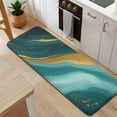 thumbnail image 5 of Teal Gold Marble Pattern Kitchen Rug Mat,Kitchen Runner Rugs Non Skid Washable,Decorative Kitchen Floor Mats for Kitchen,Sink,Laundry,17"x47.2", 5 of 7
