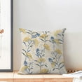 thumbnail image 3 of Spring Pillow Covers 18x18 Inch 2 Pcs, Watercolor Blue and Yellow Flower Decorative Throw Pillows,Vintage Plant Floral Summer Seasonal Outdoor Decor Pillowcase Cushion Cover for Couch Sofa, 3 of 6