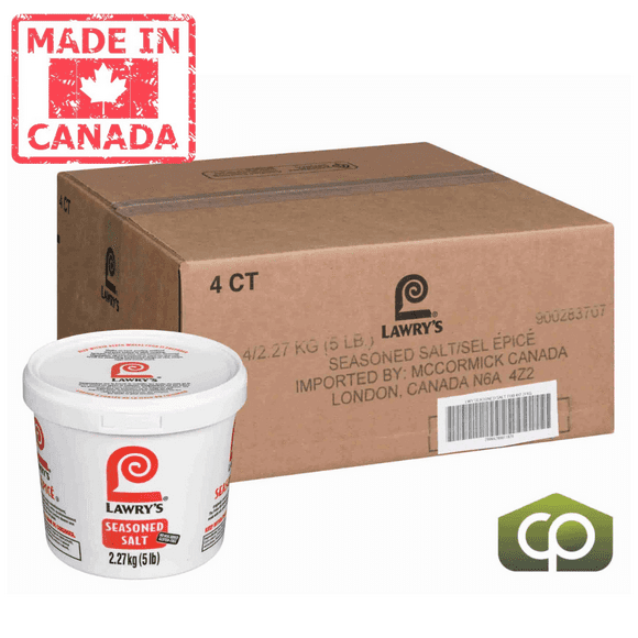 Lawry's Salt Seasoned No MSG - 2.27 KG (5.00 lbs) (4/Case) - Canadian Made