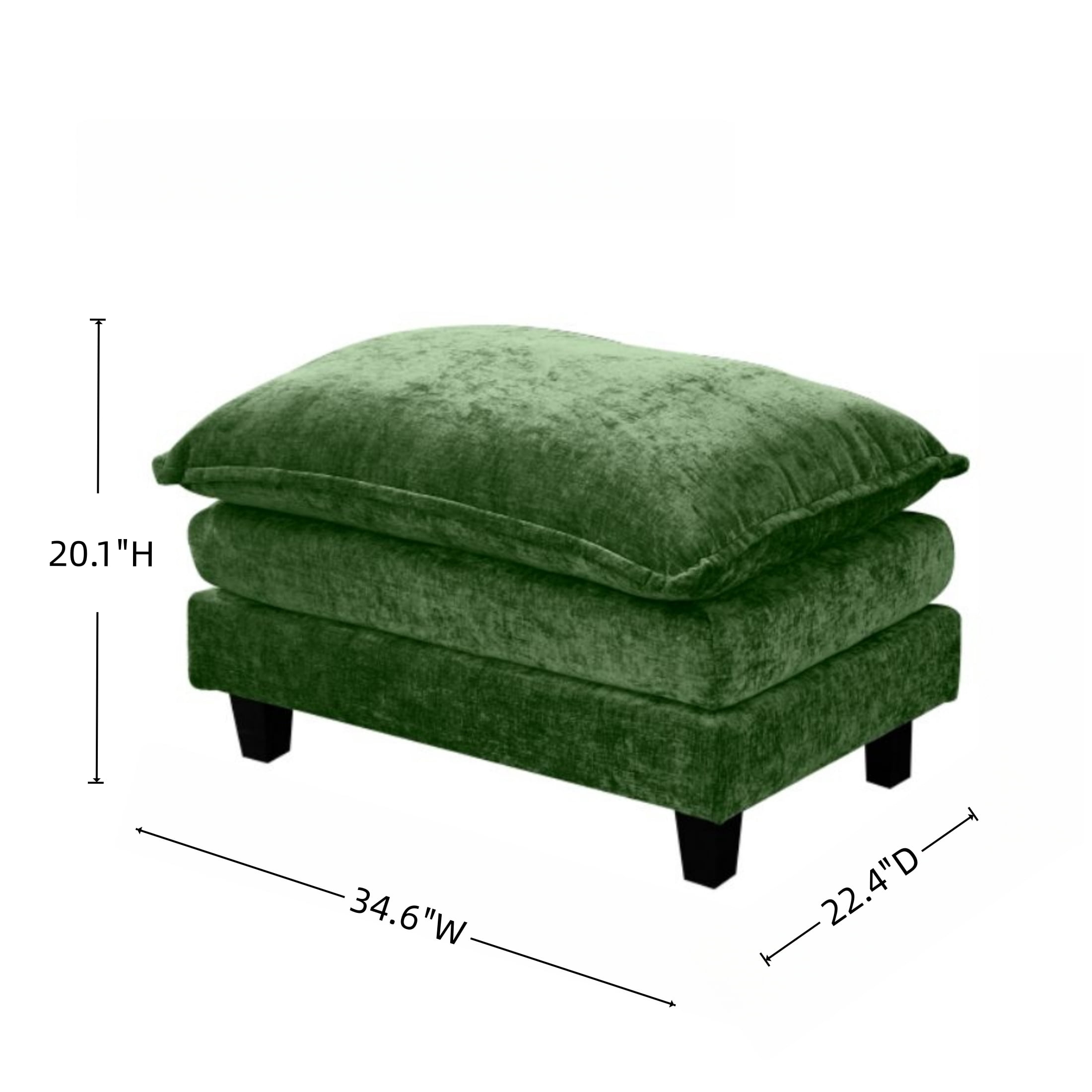Vinform Ottoman Footstool with Thick Cushion for Sofa & Accent Chair, Gray